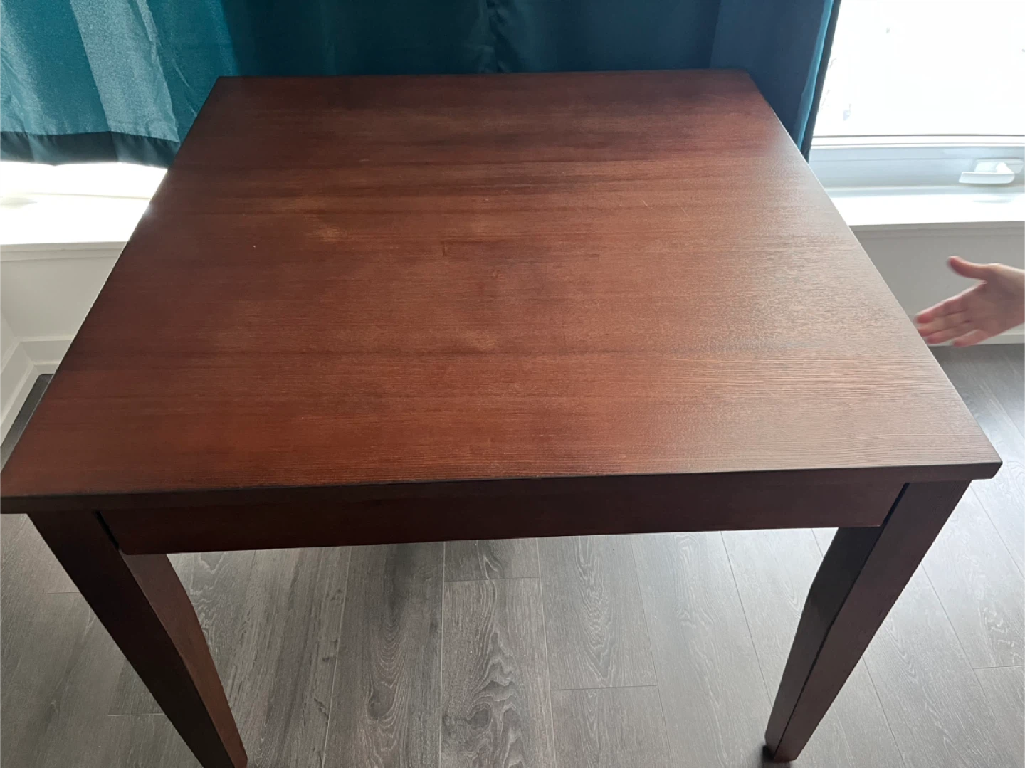 Dark Wood Dining Table + 2 chairs