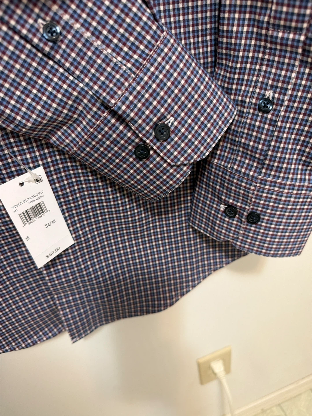 Perry Ellis Portfolio Tech Shirt Slim Fit Plaid Dress Shirt - photo 3