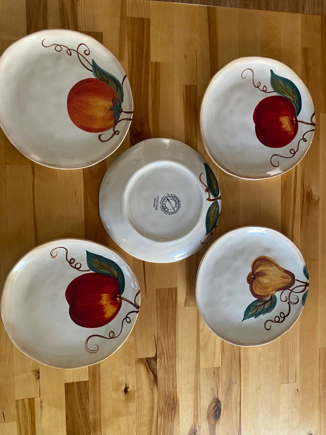 Hand-Crafted Ceramic Plates with Fruit Design