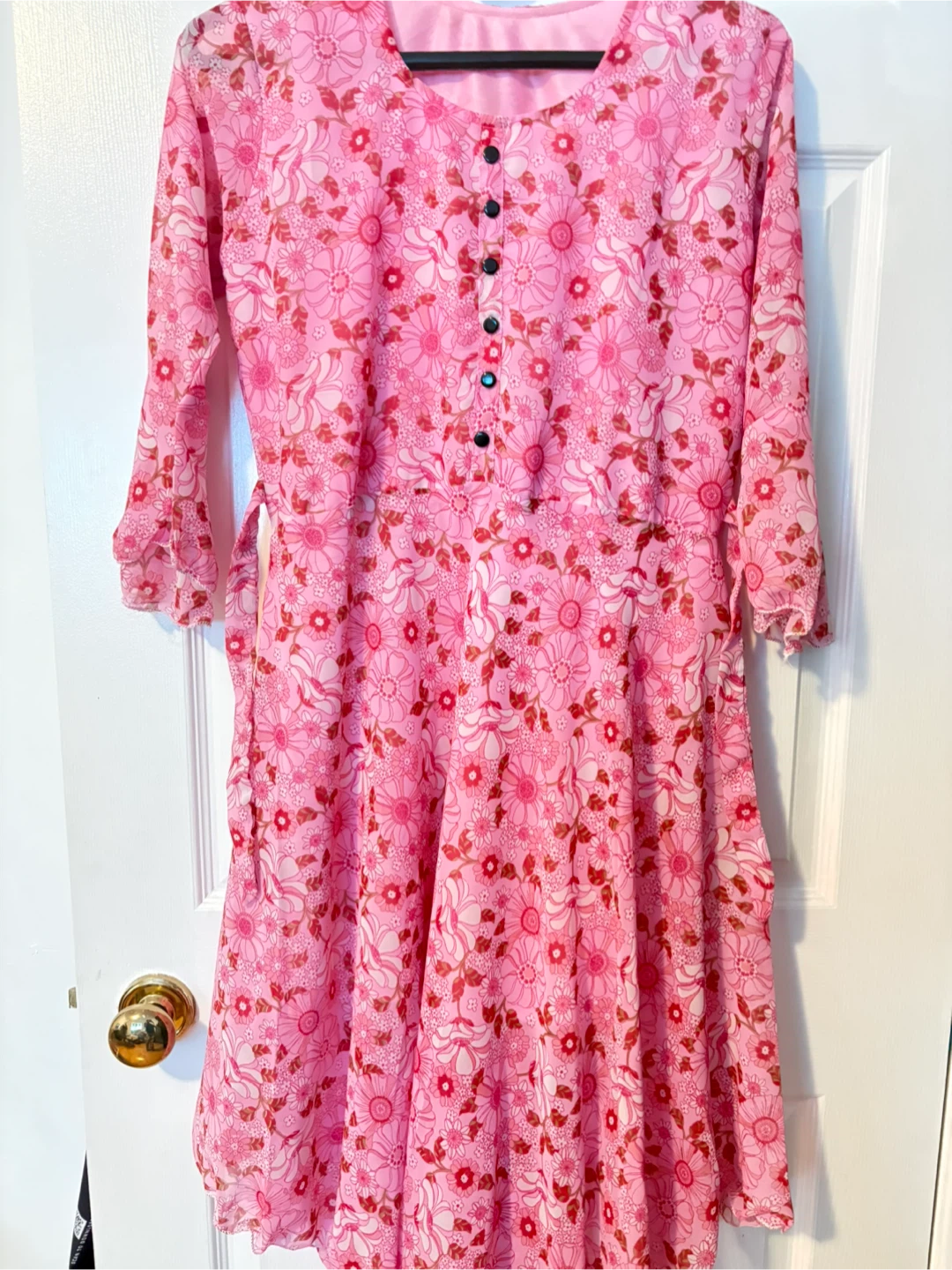 Pink Floral Maxi Dress