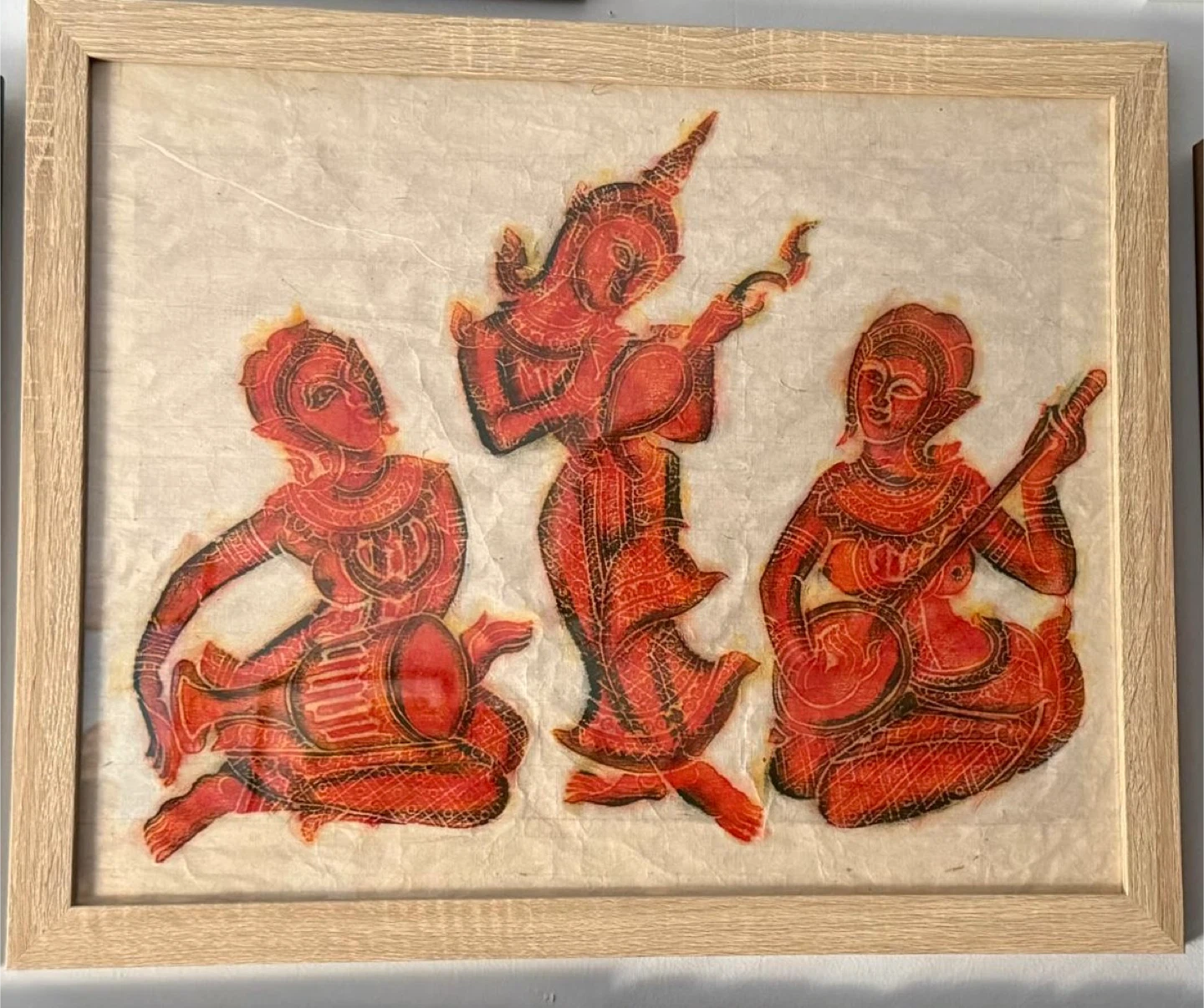 Original Thai temple rubbing on rice paper