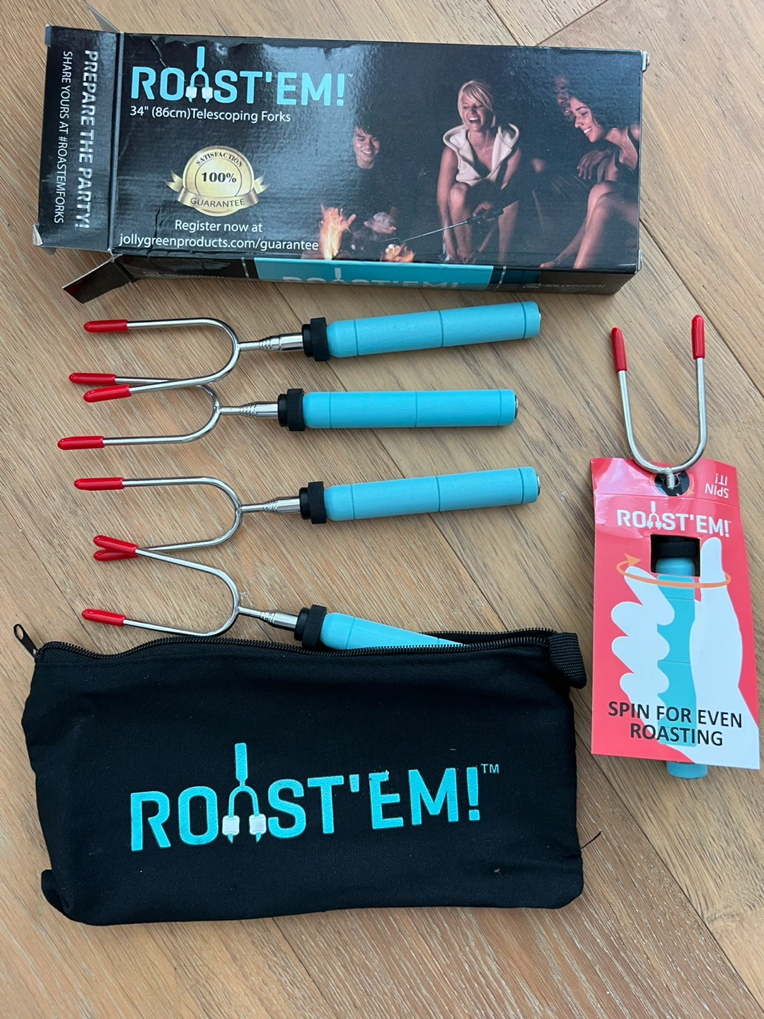 Roast'Em! 5 Telescoping Roasting Forks with Carry Bag