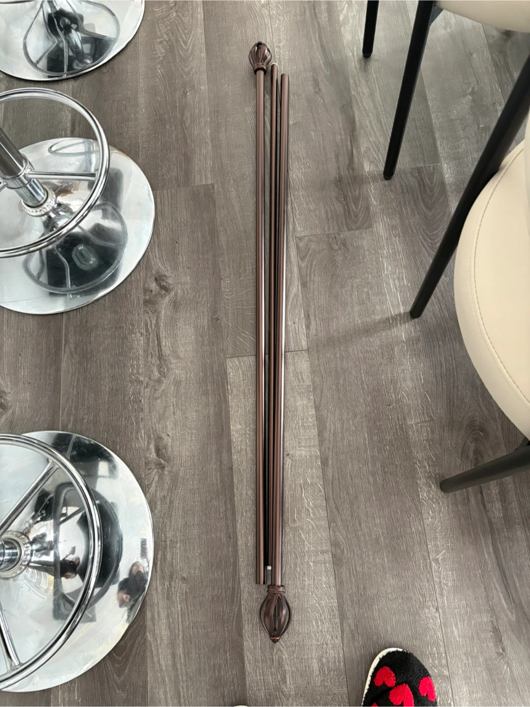 Bronze Curtain Rod with Finials