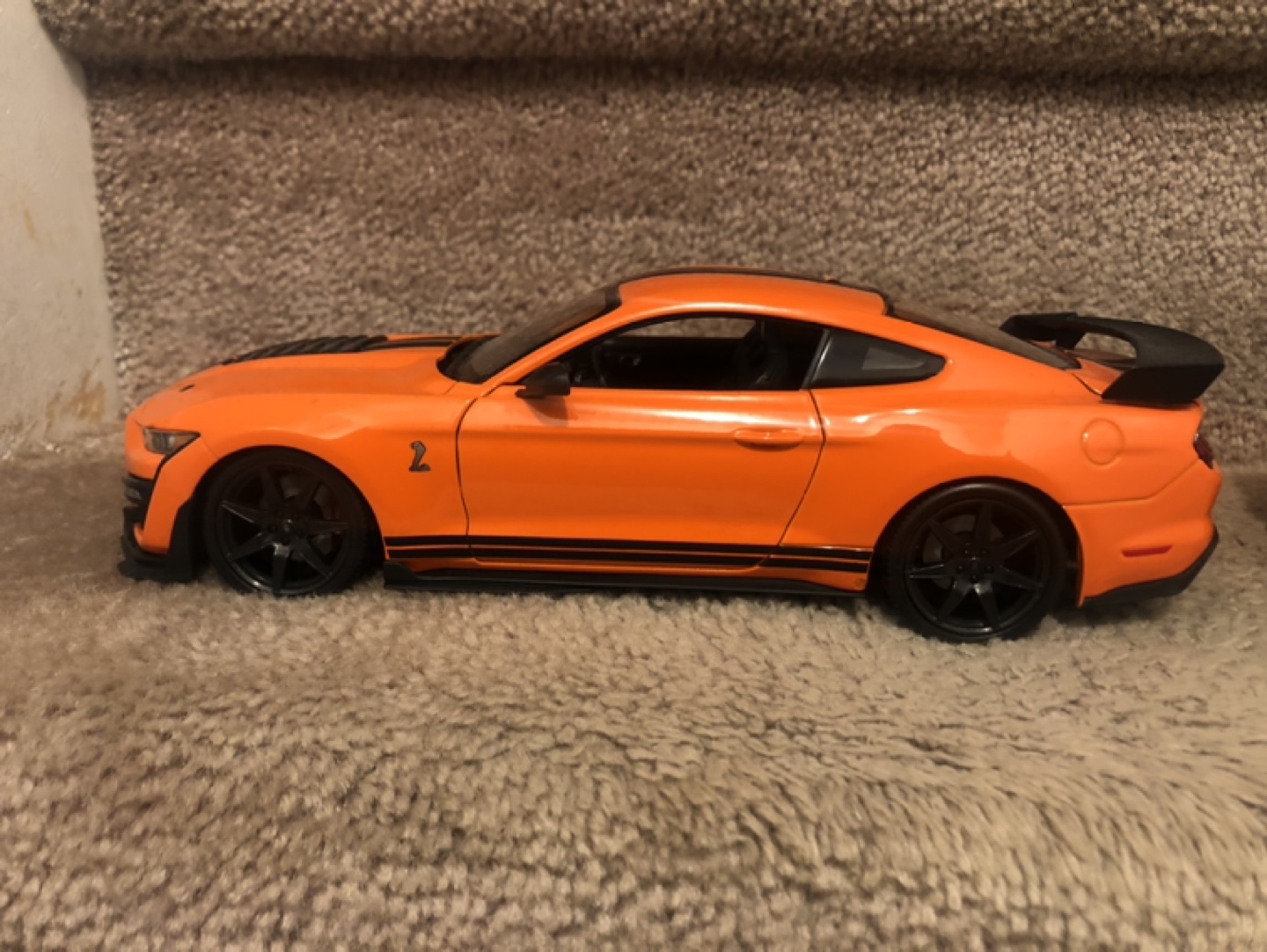 Orange Ford Mustang Shelby GT500 Diecast Model Car