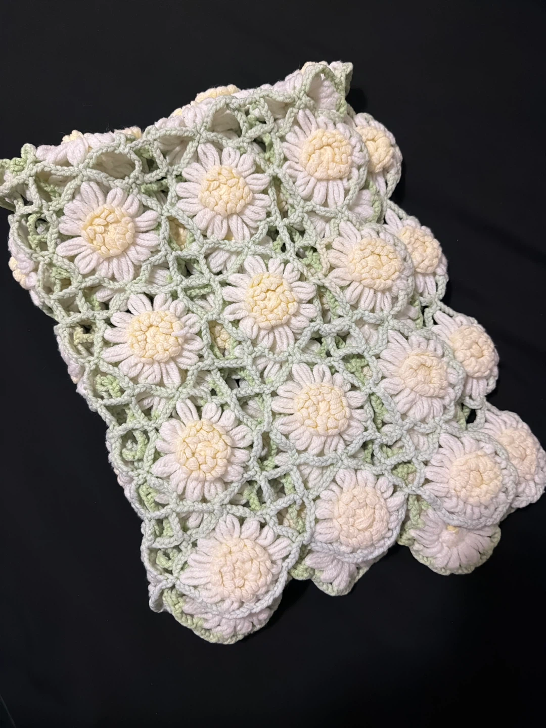 Handmade Crochet Daisy Table Runner - photo 3