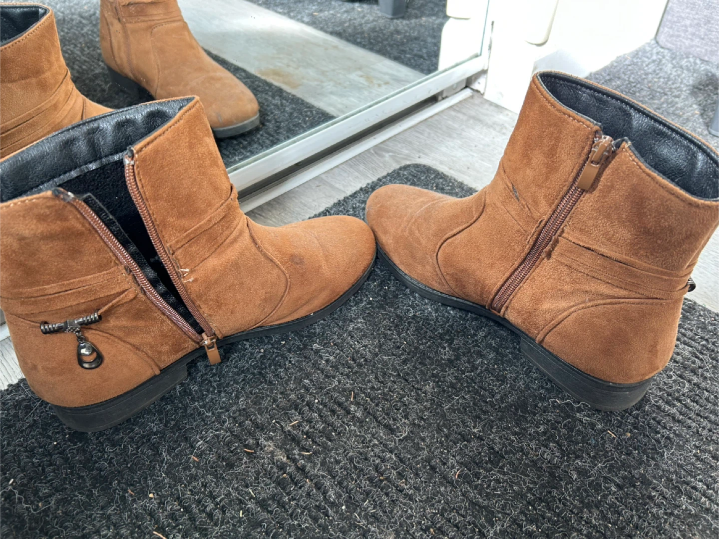 Brown Suede Ankle Boots Size 38 - photo 2