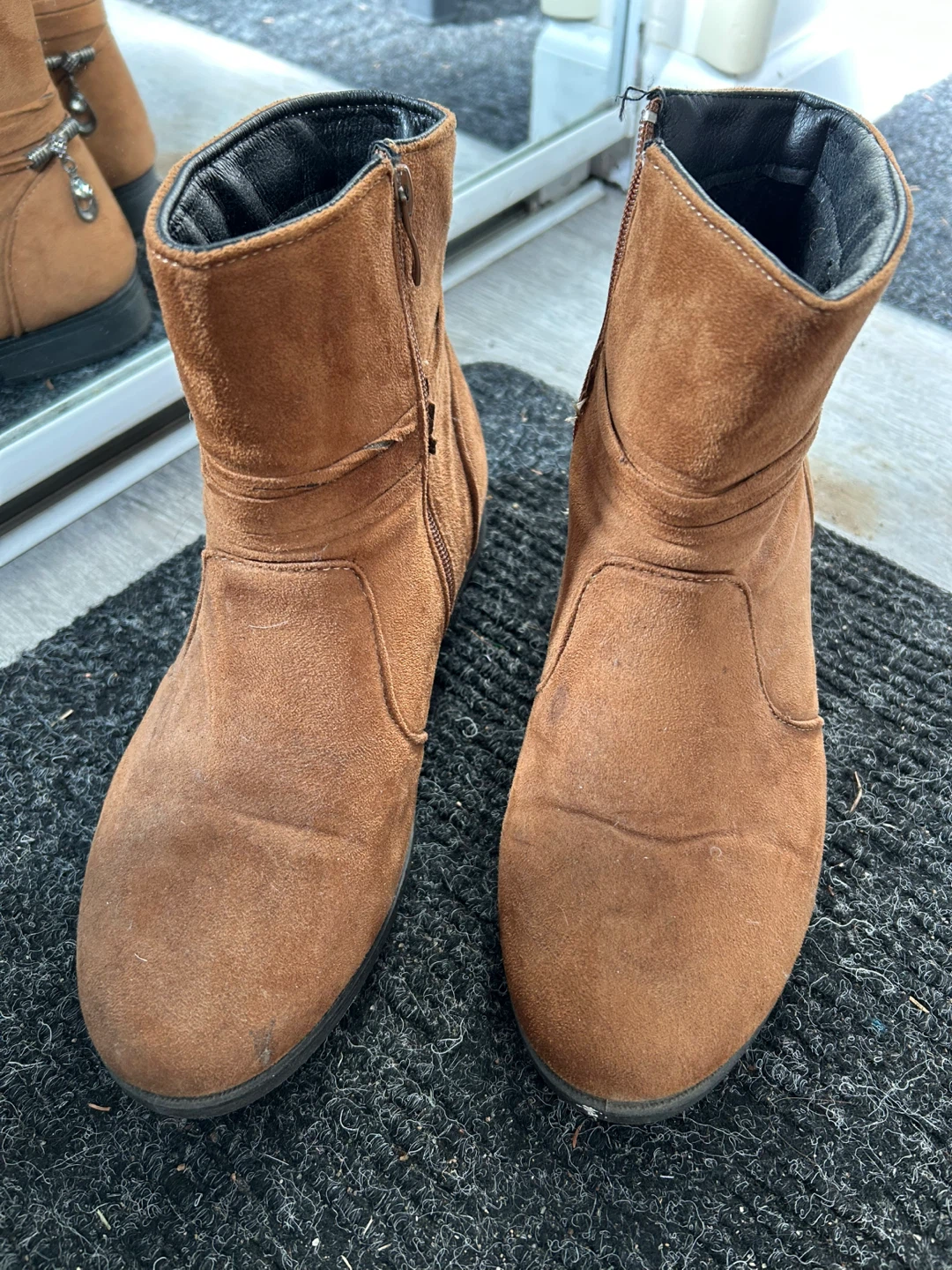Brown Suede Ankle Boots Size 38