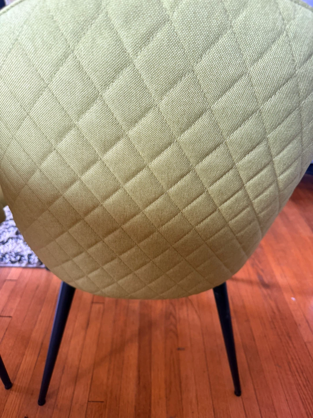 Set of 3 green Upholstered Dining Chairs - photo 5