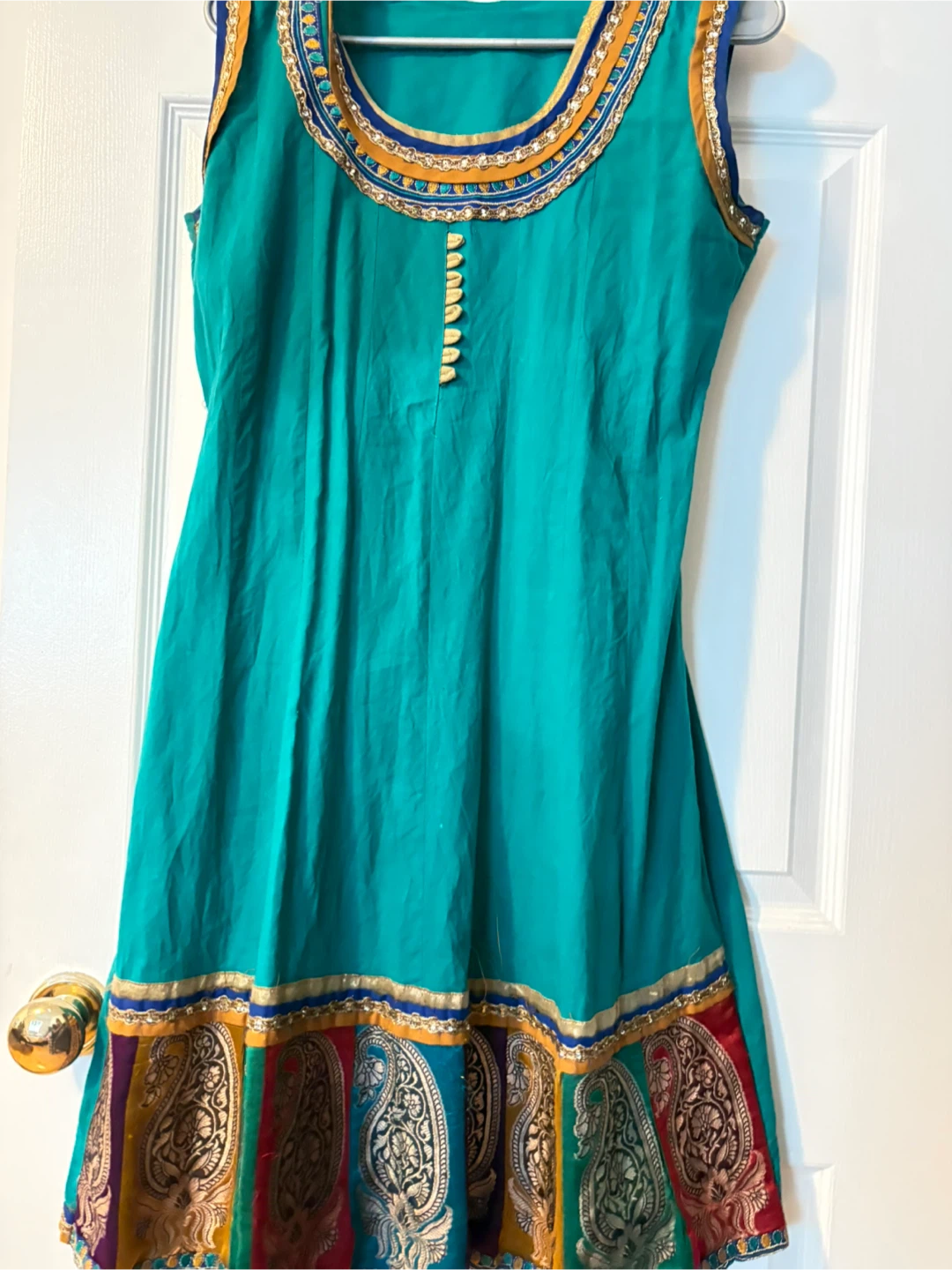 Teal Paisley Print Kurti Tunic Dress
