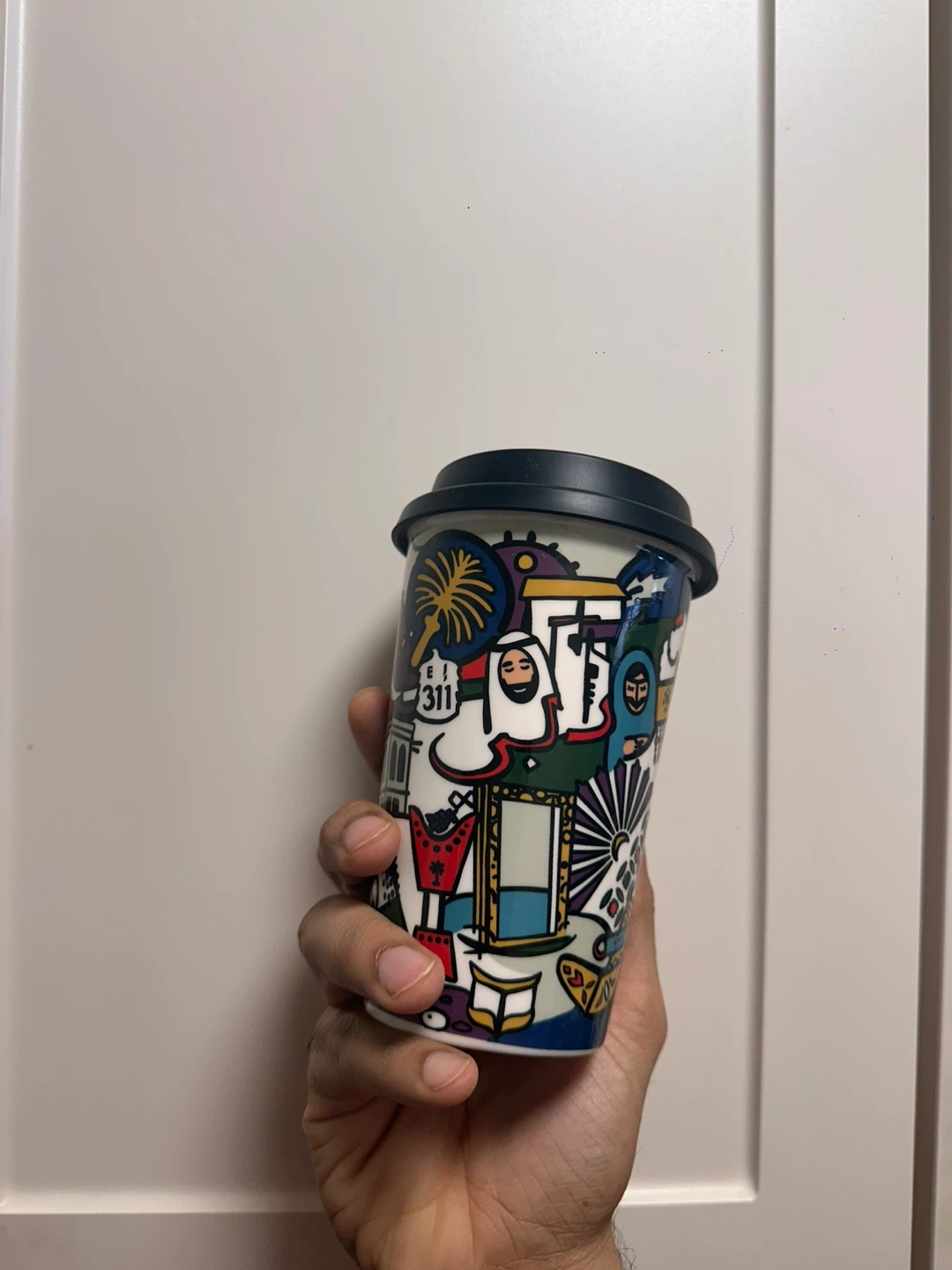 Dubai Themed Ceramic Travel Mug with Lid - photo 2