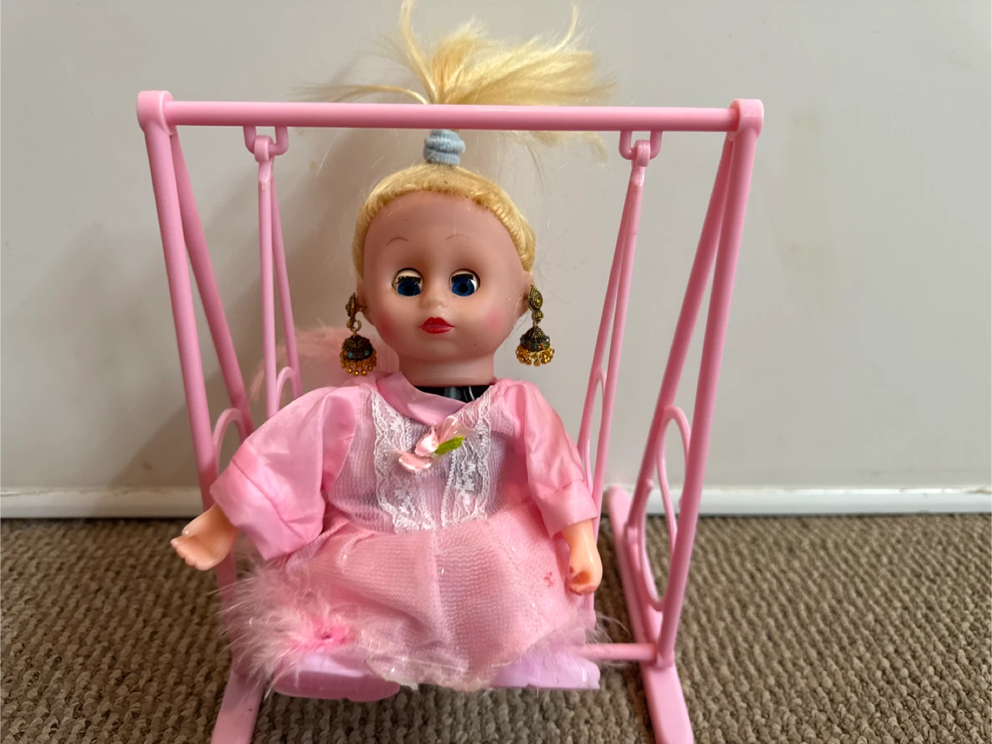 Pink Doll with Swing Set