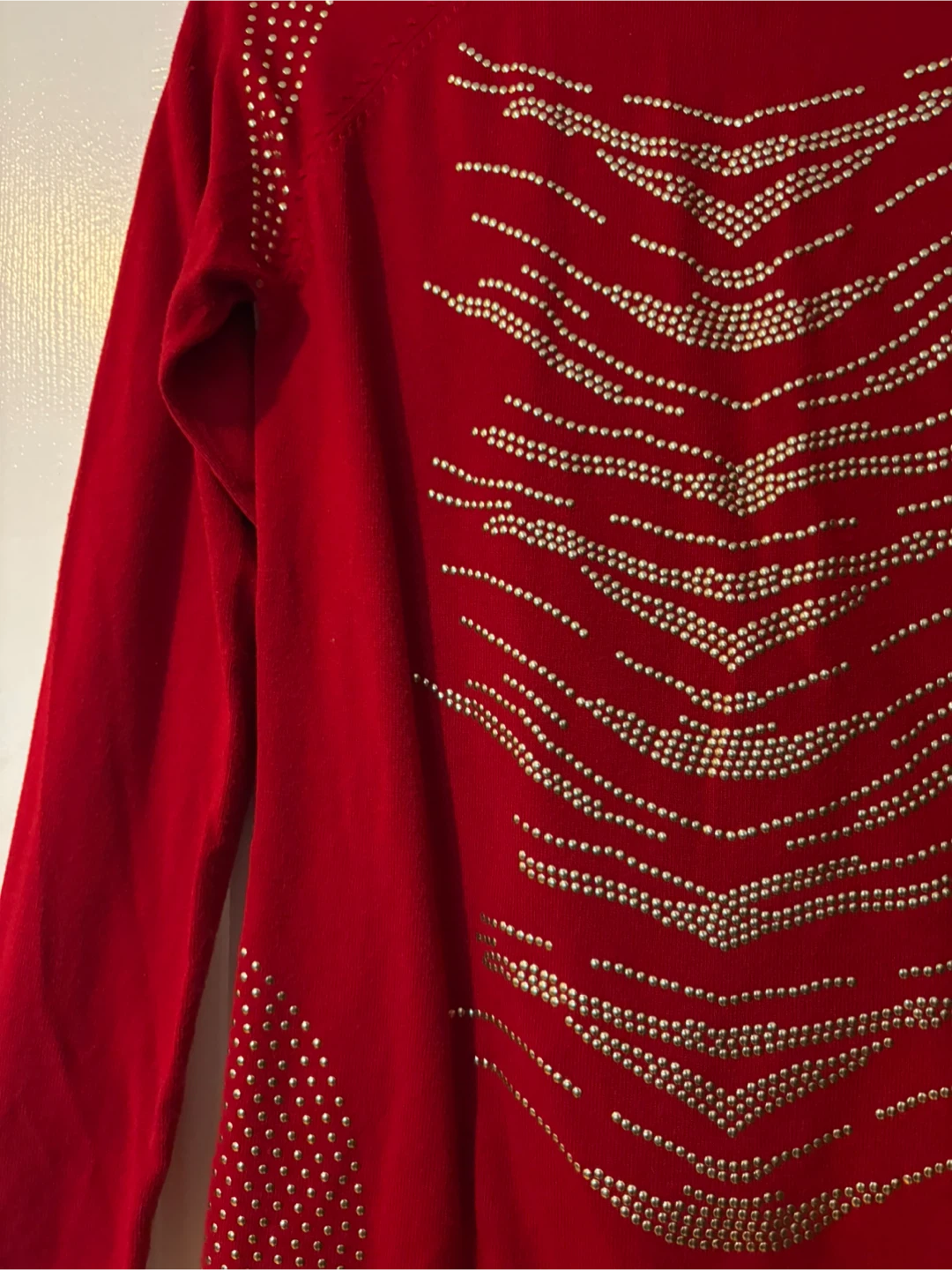 Women's Red Rhinestone Turtleneck Sweater - photo 2