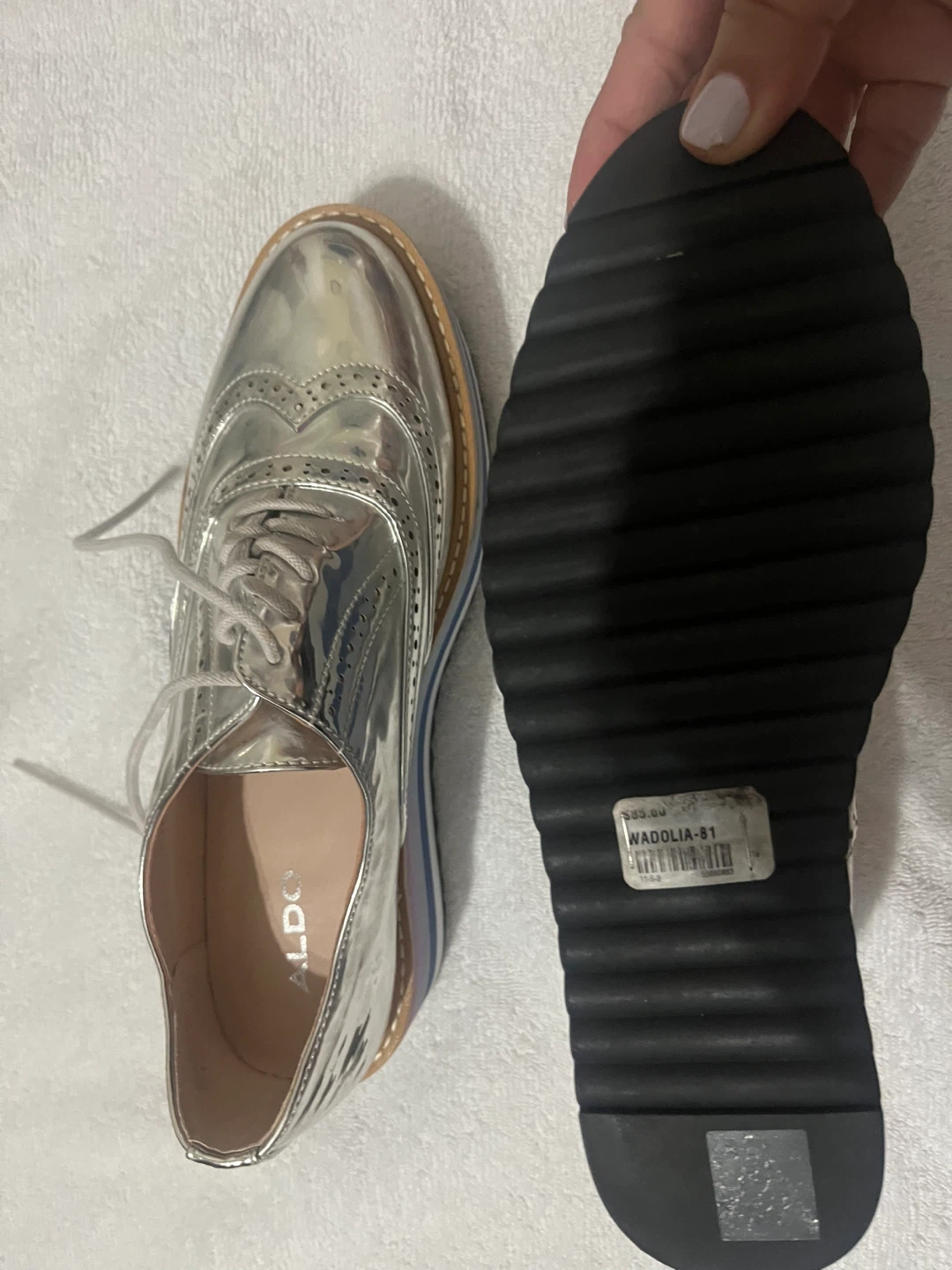 ALDO Silver Brogue Platform Oxfords - photo 3