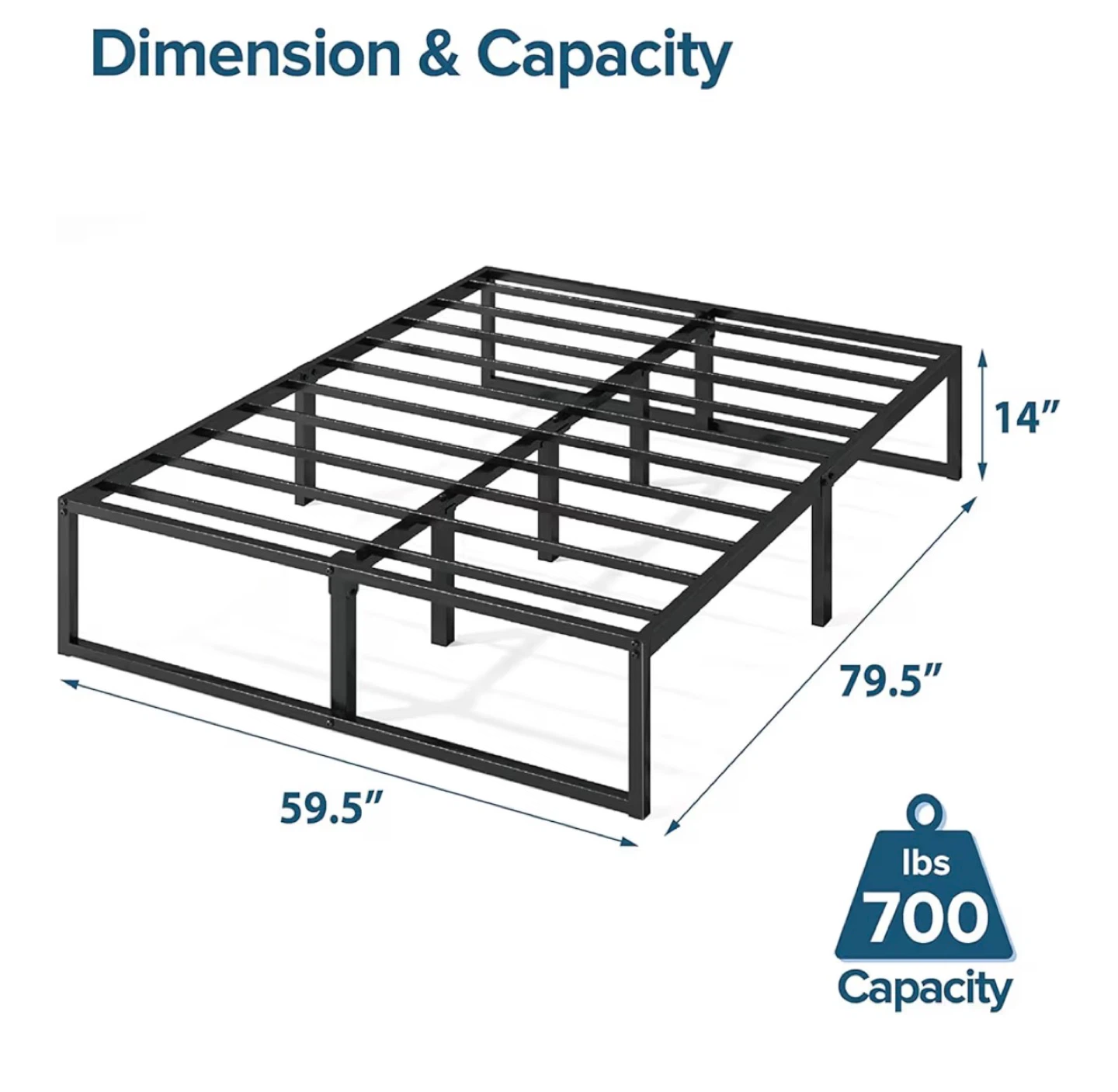 🛏️ Queen Bed Frame-Zinus + Mattress-Crystii – Like New!