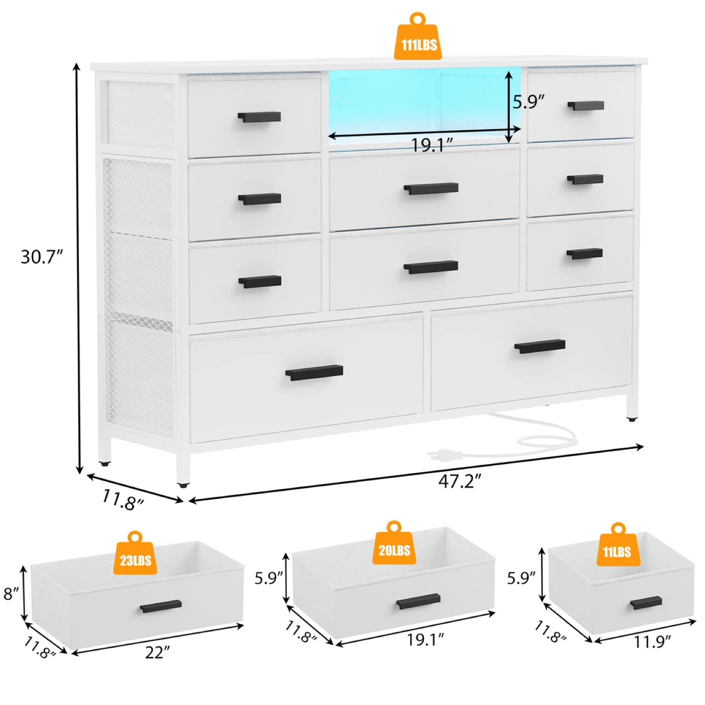 TV stand Dresser with 10 Drawers - photo 3
