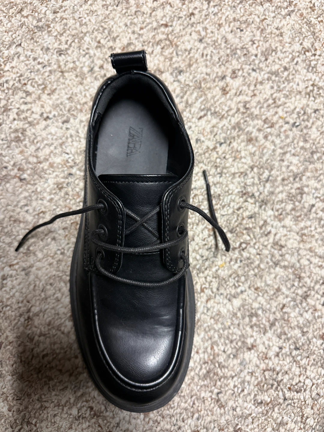ZARA Black Chunky Platform Oxford Shoes