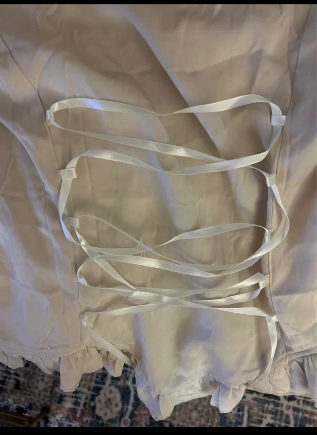 Scarlet Darkness Women's Beige Lace Trim Corset Style Top Size S - photo 2