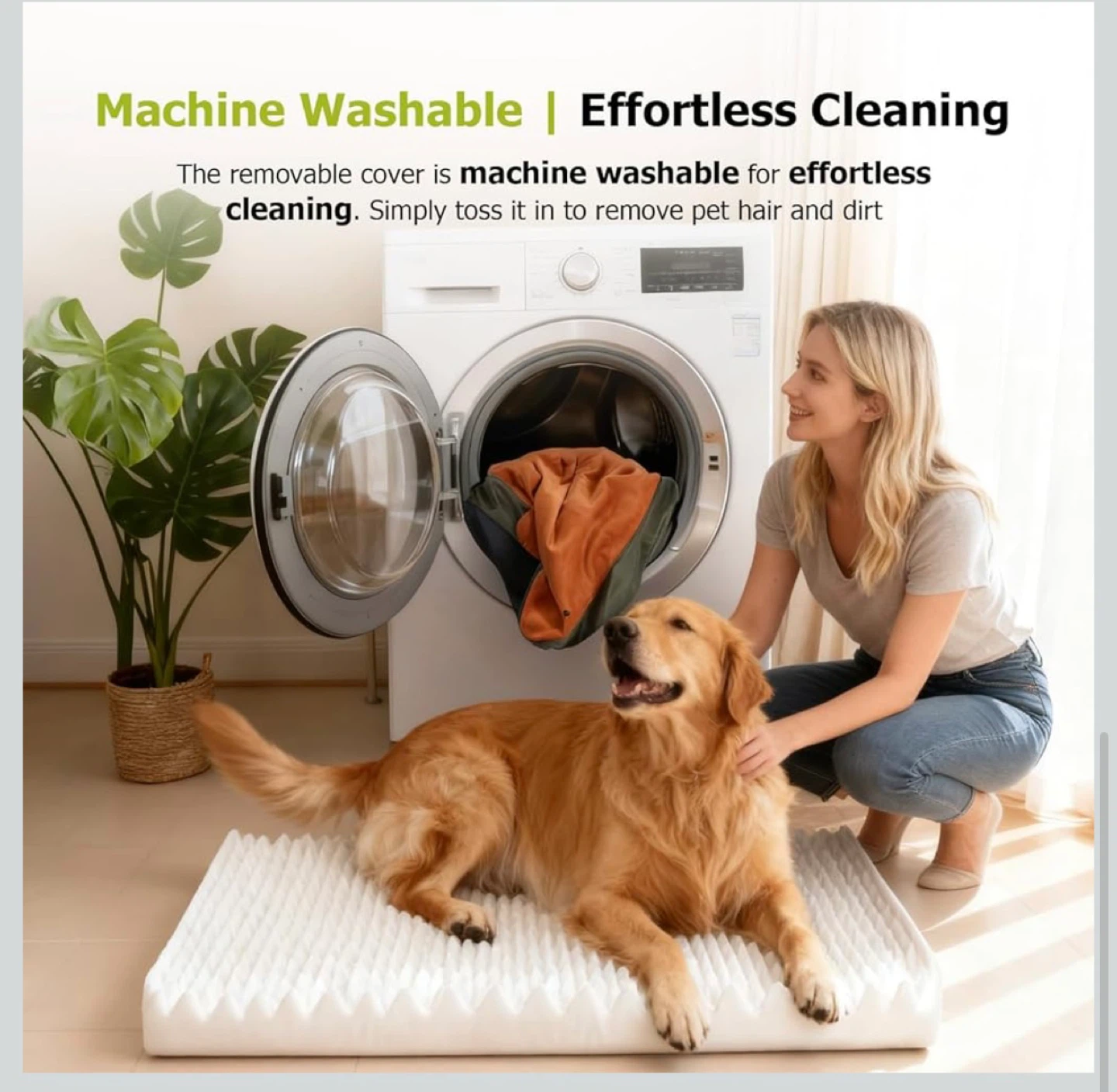CJYMFFAN Orthopedic Dog Bed with Removable Pillow - photo 5