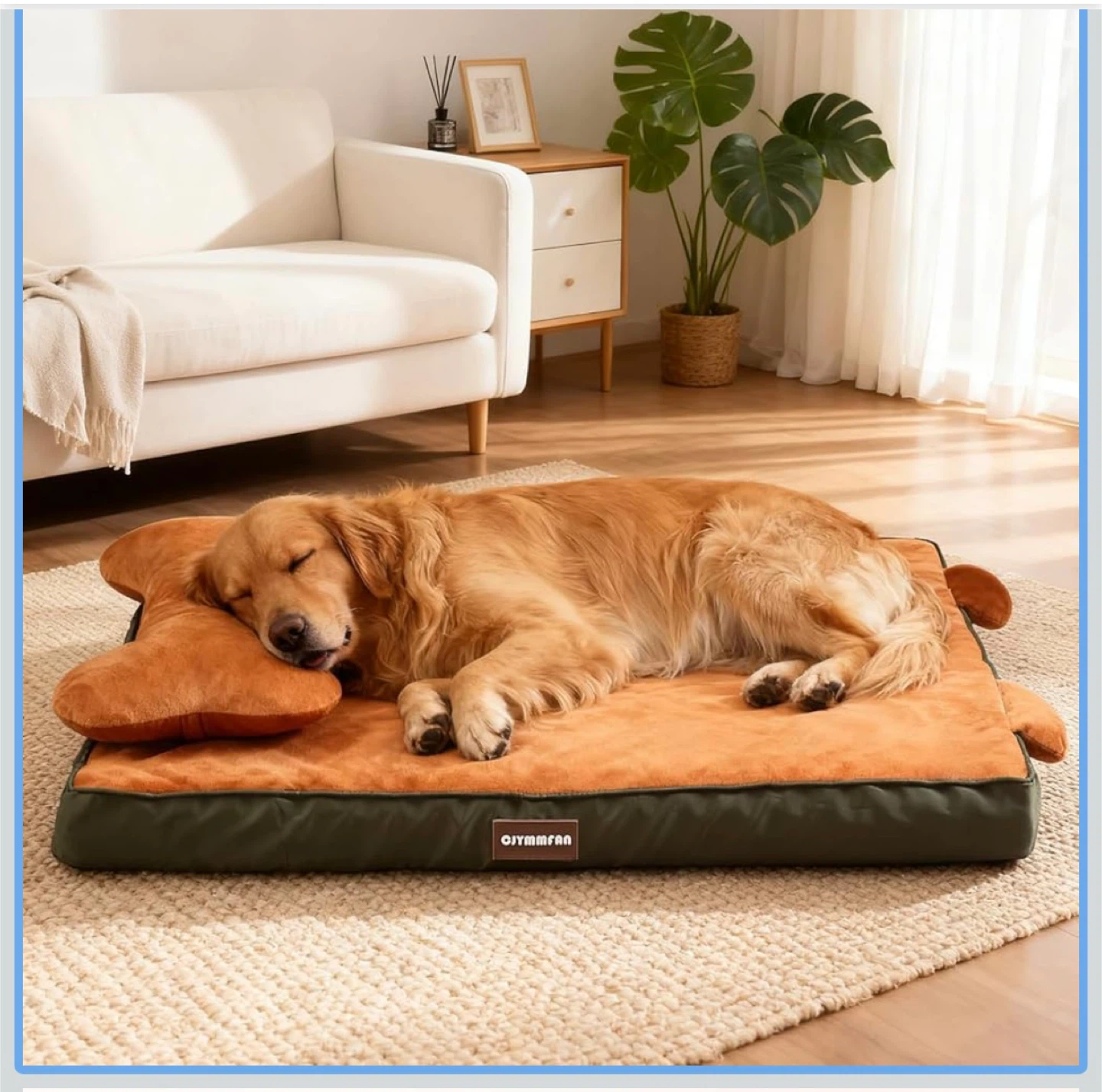 CJYMFFAN Orthopedic Dog Bed with Removable Pillow
