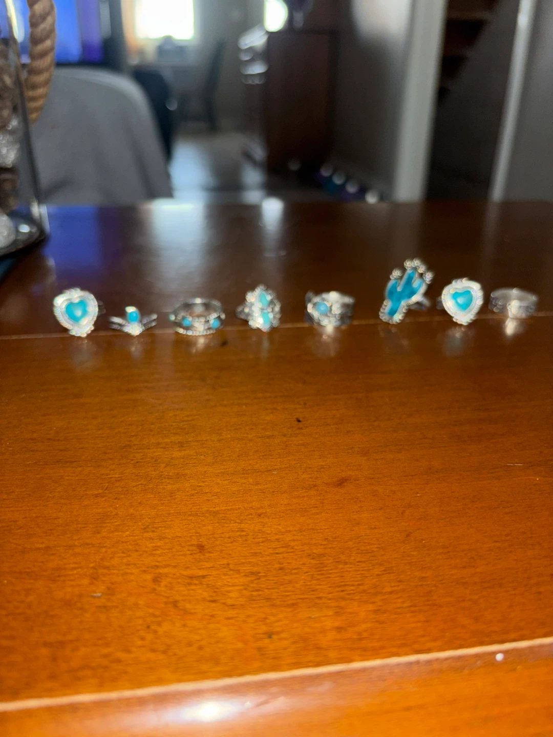 Assorted Rings with Turquoise-like Accents