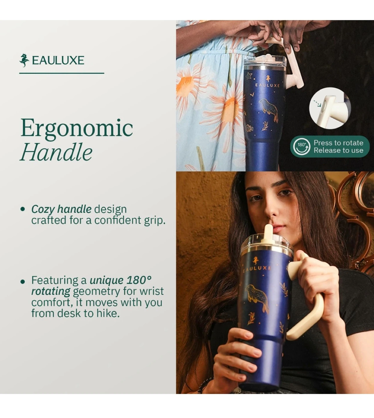 Eauluxe Insulated Tumbler with Handle - photo 3