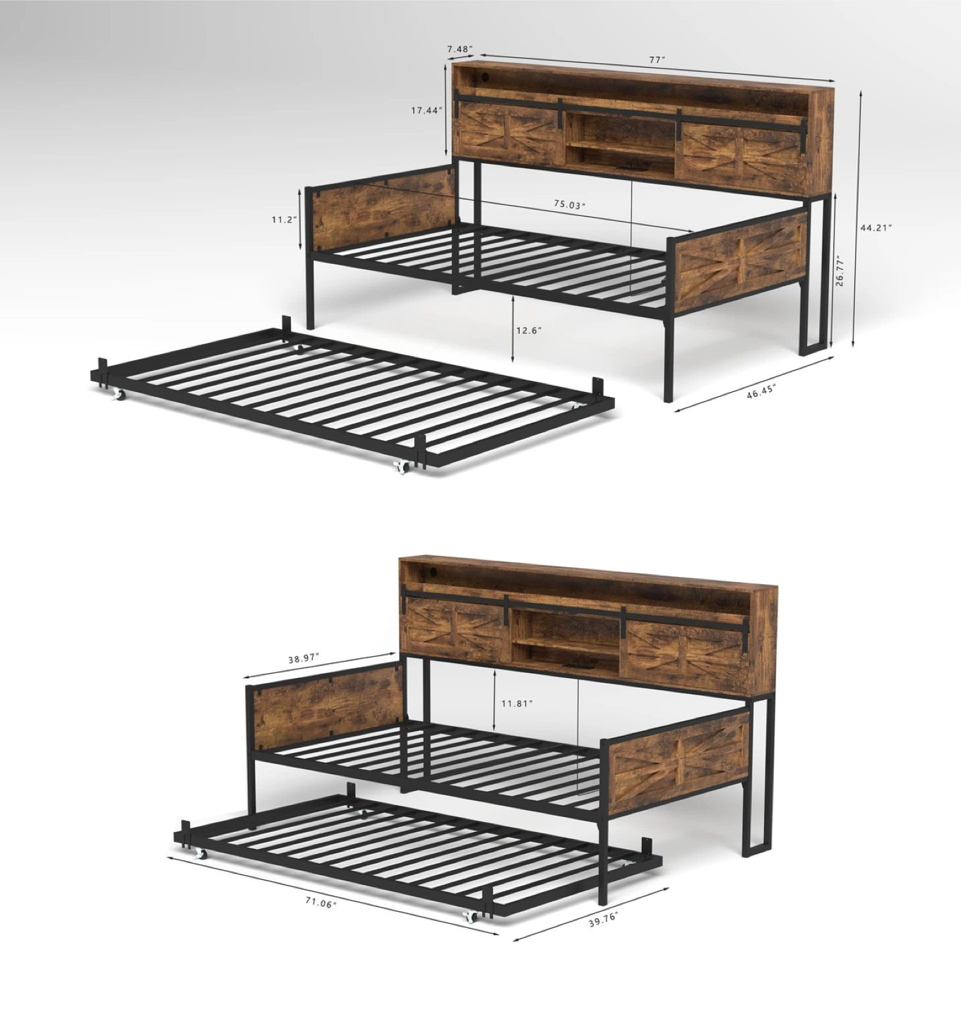 Twin Storage Daybed with Pop Up Trundle - photo 2