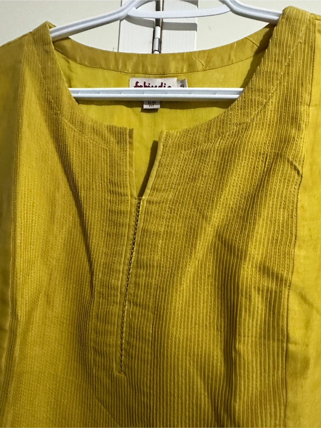 Fabindia Yellow Cotton Tunic - Size S
