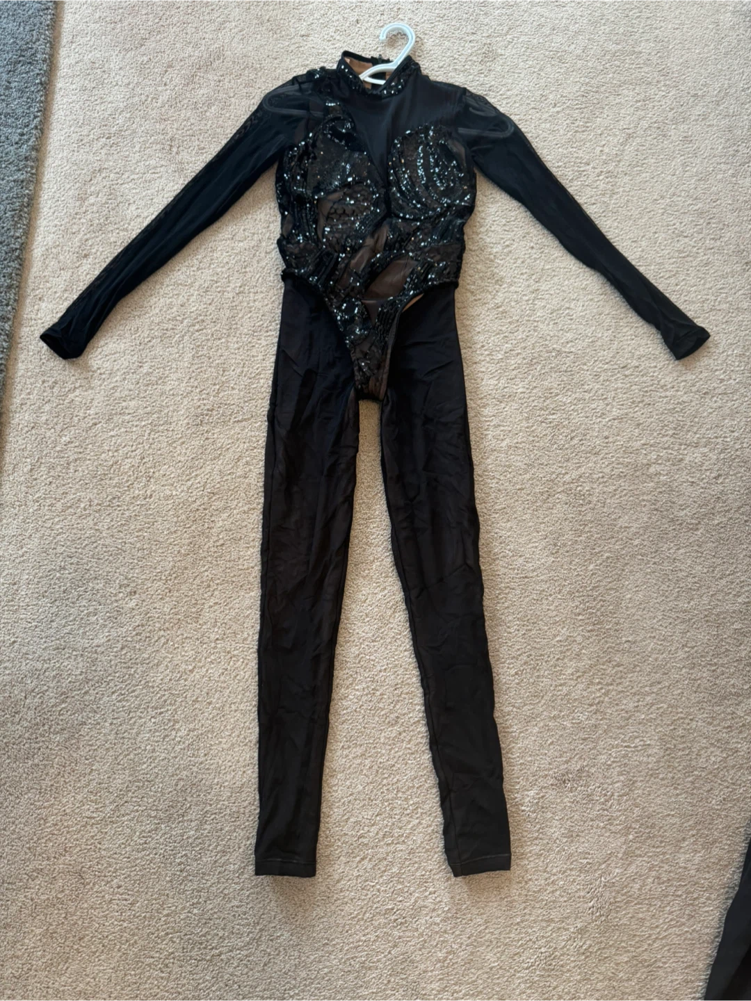 Black Dance Costume with Sequins