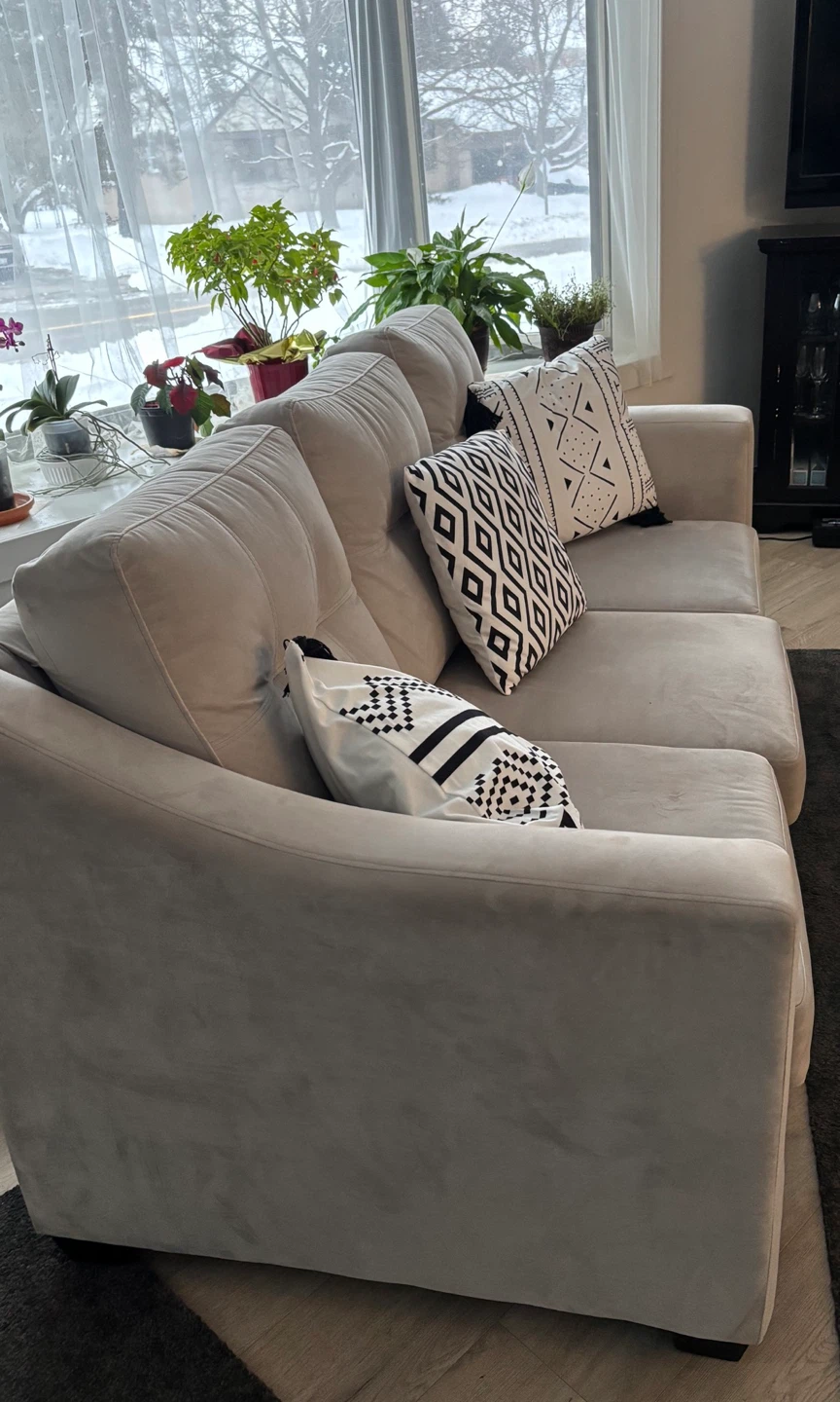 Grey Sofa with Decorative Pillows
