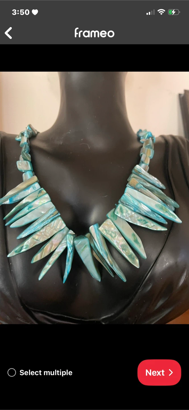 Blue Shell Statement Necklace
