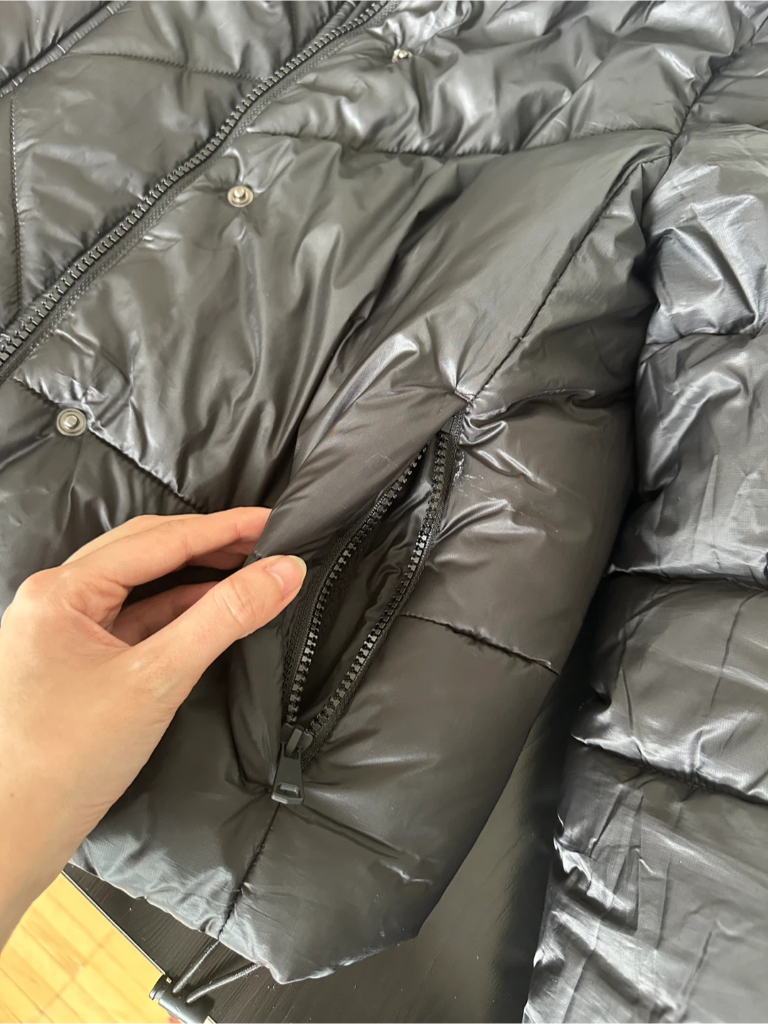 GAP Black Puffer Jacket with Hood - photo 4