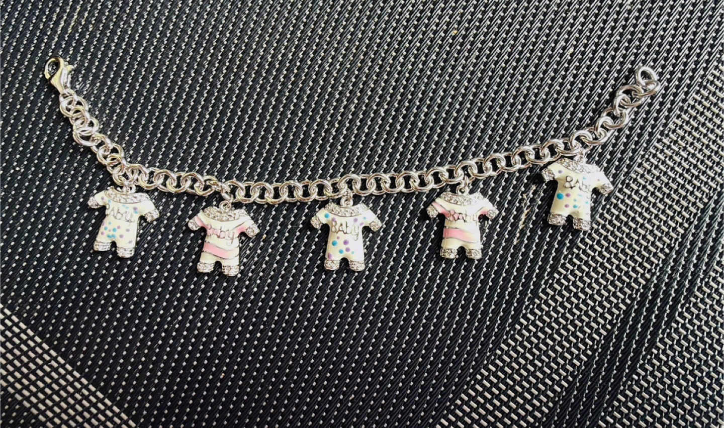925 Silver Baby Onesie Charm Bracelet - photo 5