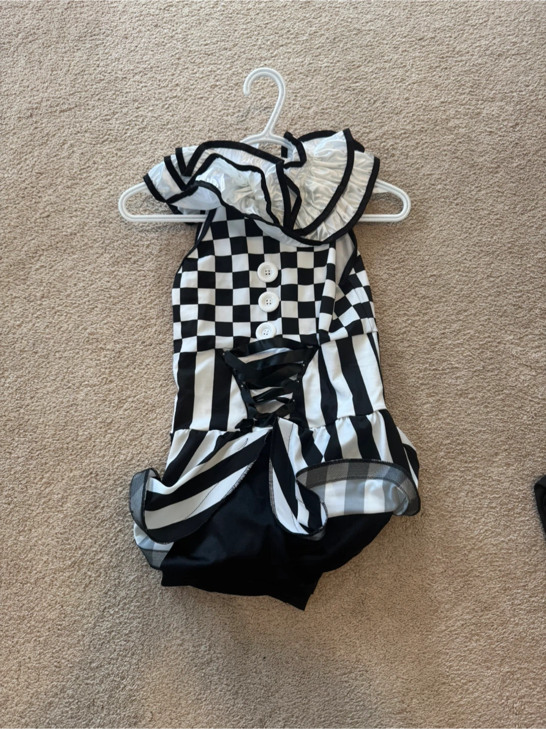Black and White Checkered Ruffled Costume