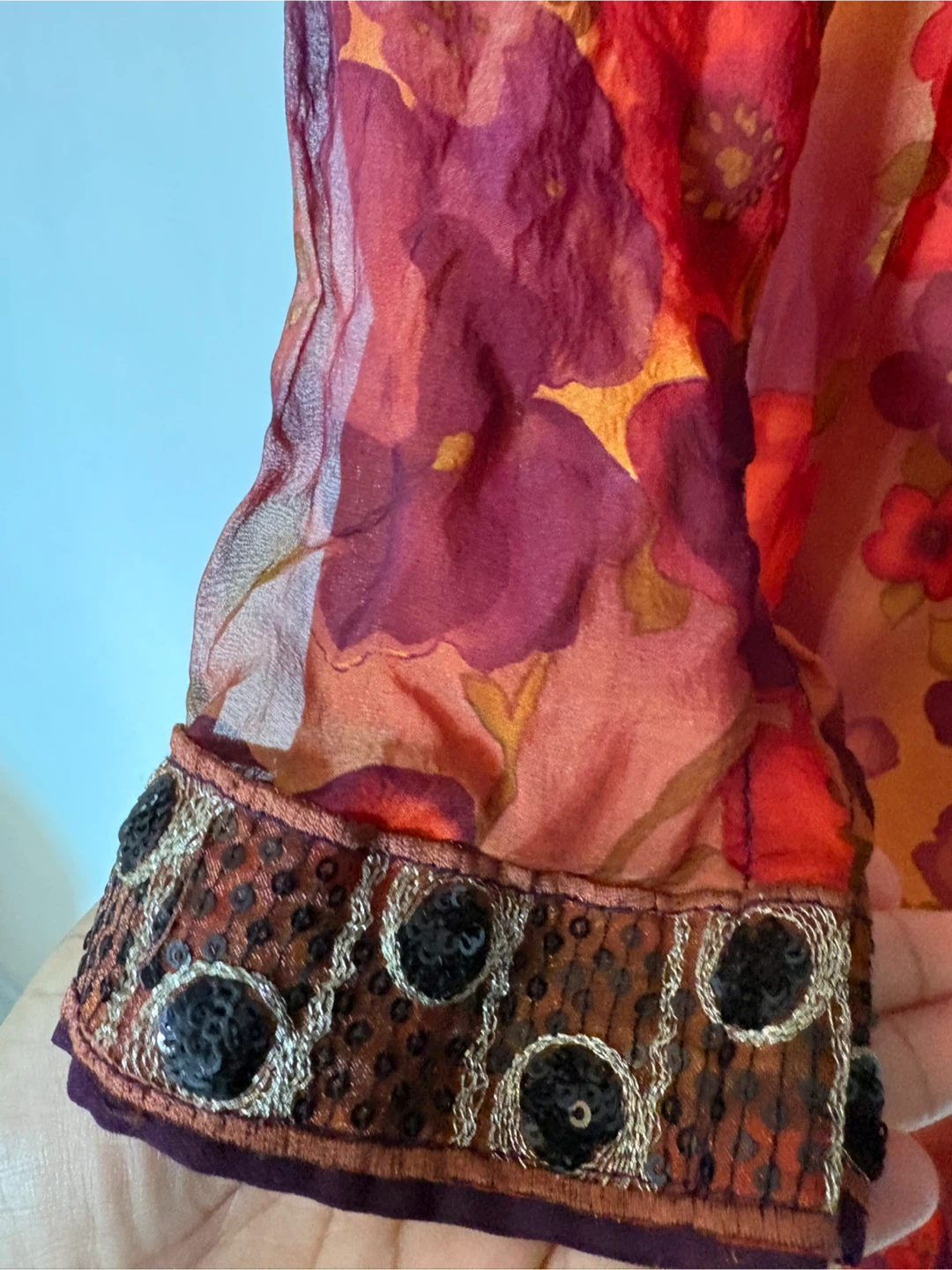 Embellished Floral Print Tunic Dress - photo 3