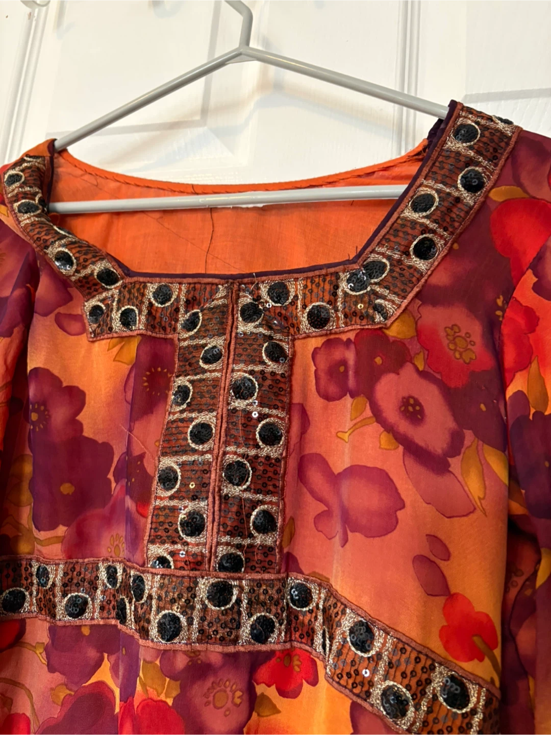 Embellished Floral Print Tunic Dress - photo 2