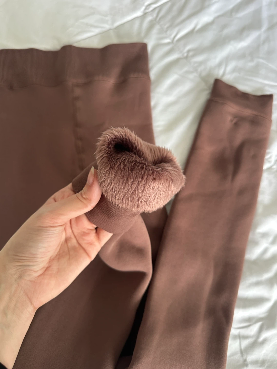 3 PACK Primark Brown Fleece Lined Leggings Size S/M - photo 2