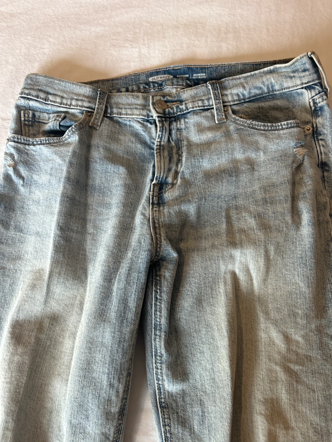 Old Navy Boyfriend Jeans Light Wash Distressed - photo 2