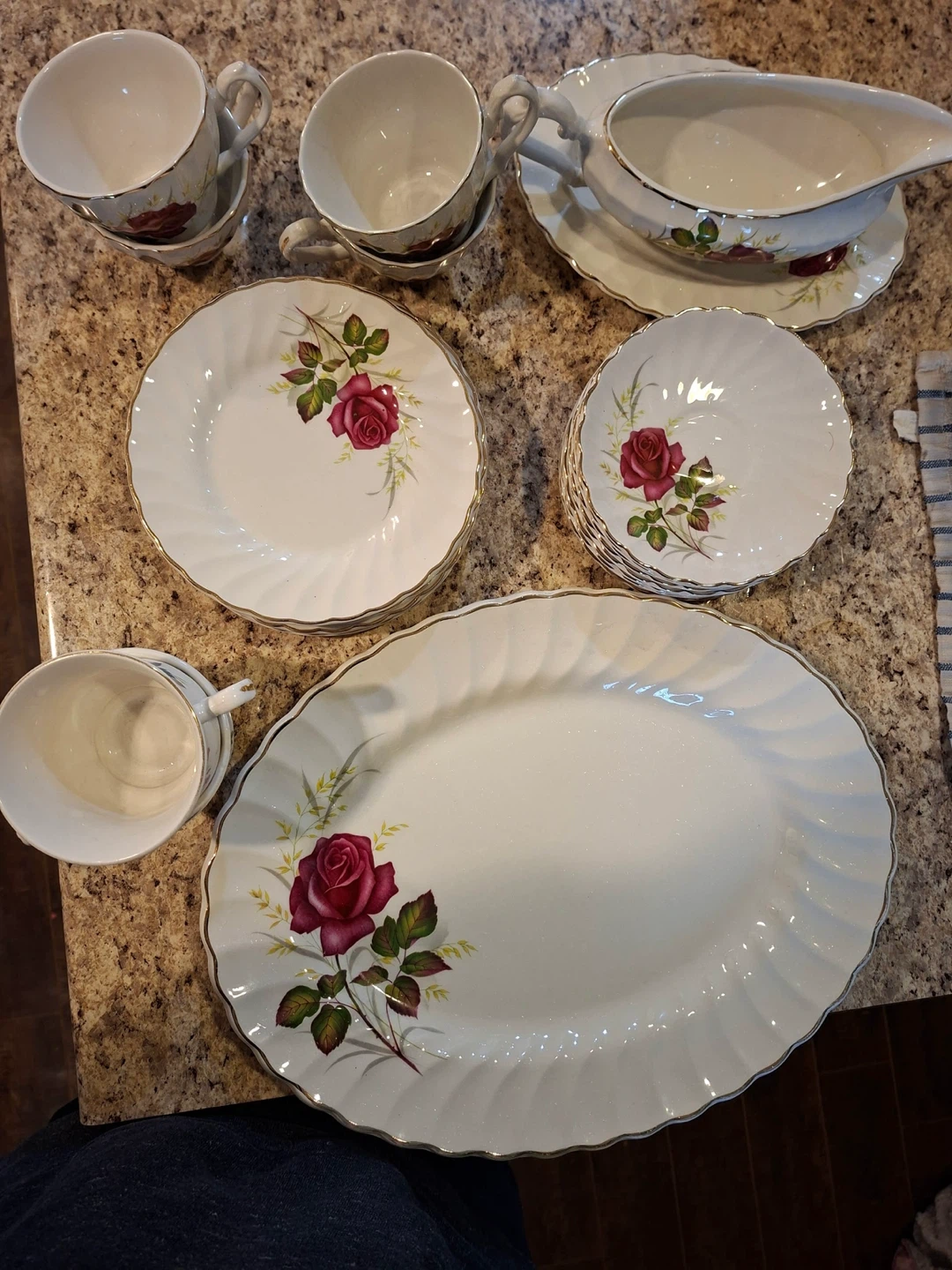 MYOTT England Anniversary Rose Ironstone Ware Dinner Set