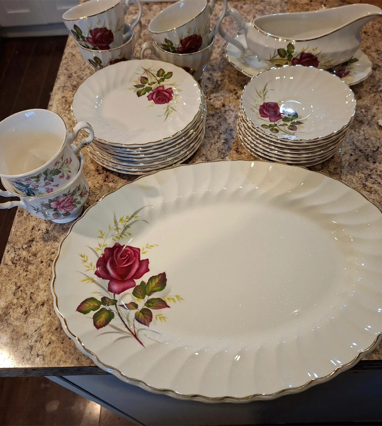 MYOTT England Anniversary Rose Ironstone Ware Dinner Set - photo 2