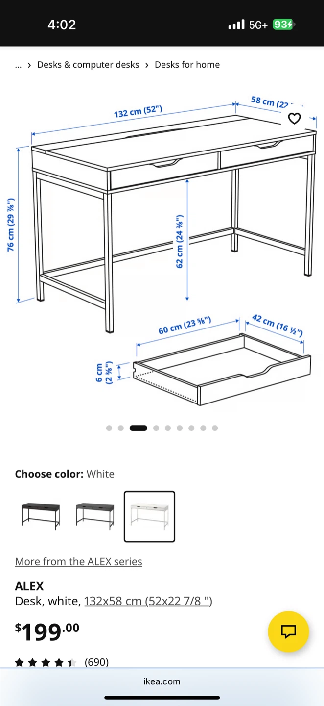 IKEA ALEX Desk - White - photo 2