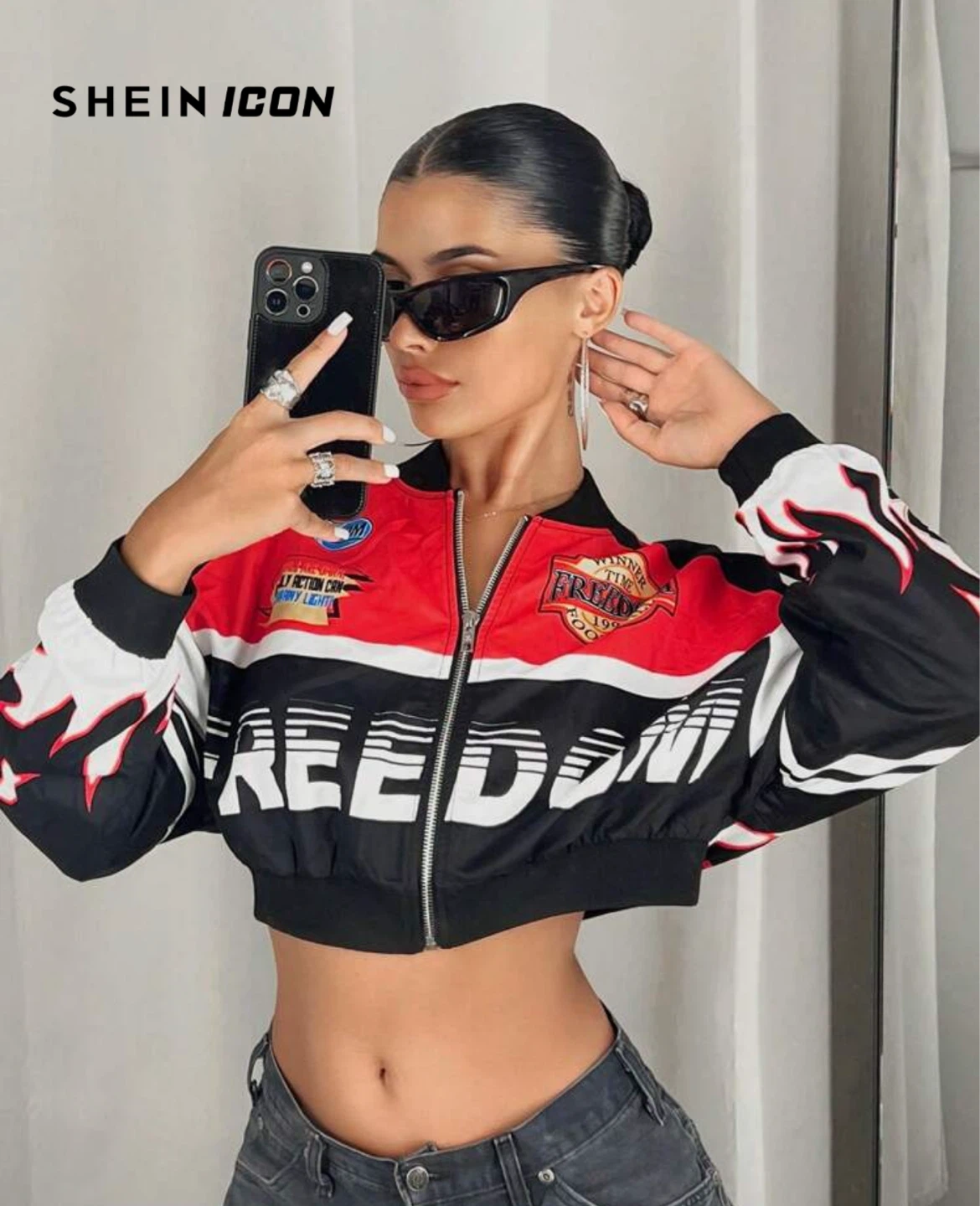 SHEIN ICON Freedom Racing Jacket - photo 3