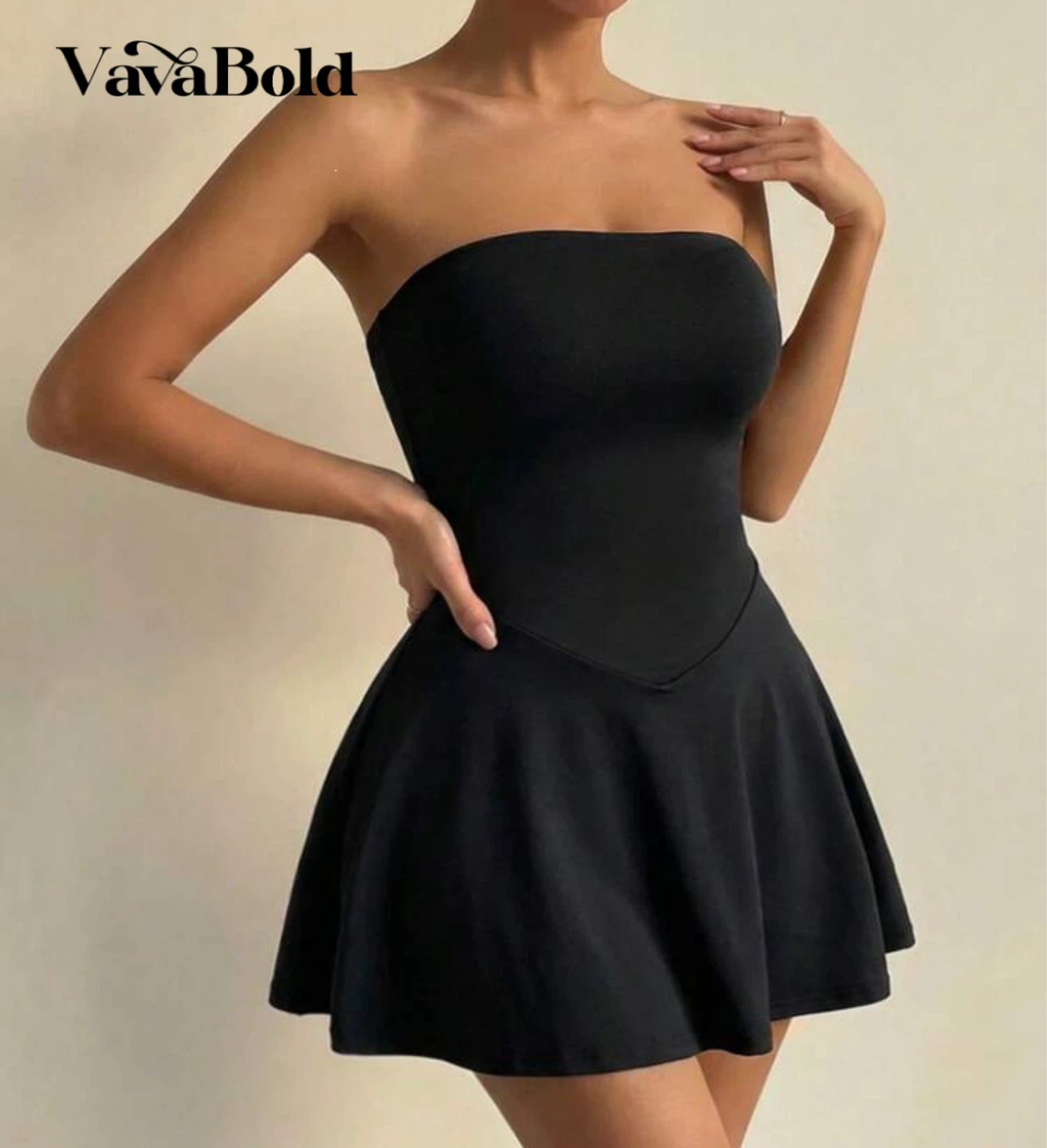 VavaBold Black Strapless Mini Dress