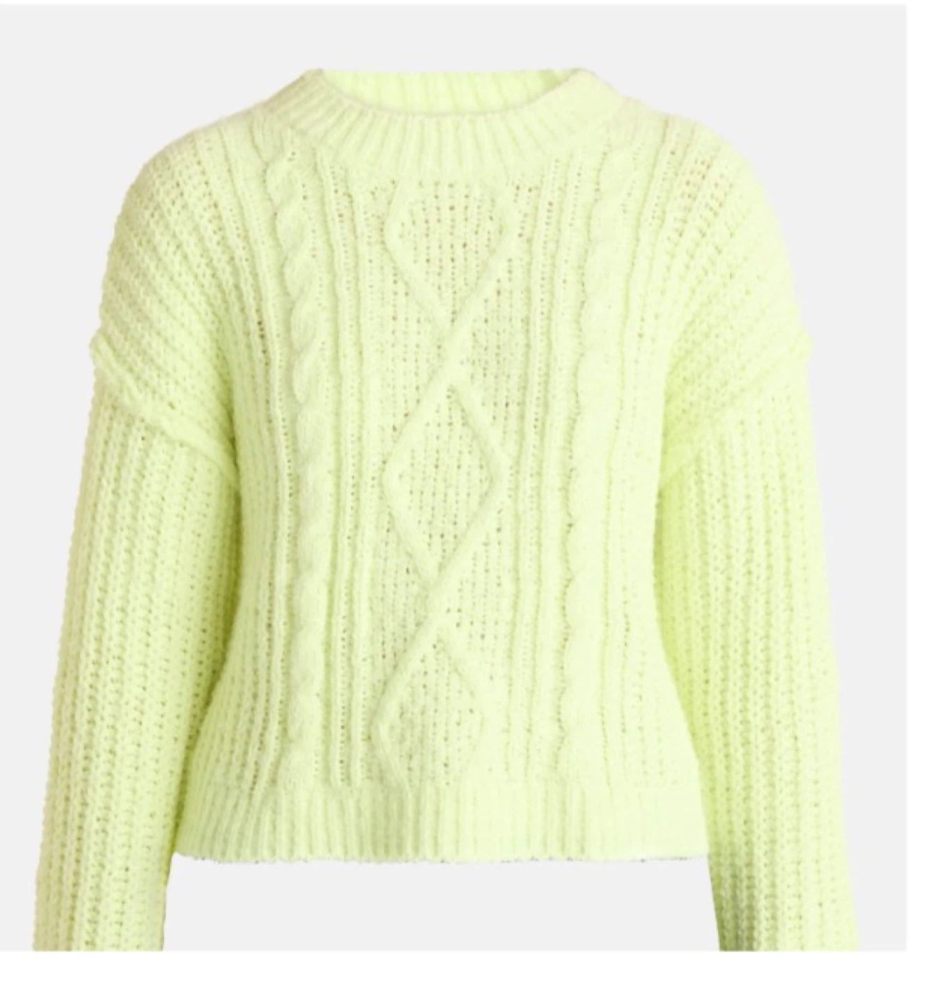 Lime Green Cable Knit Sweater - photo 2