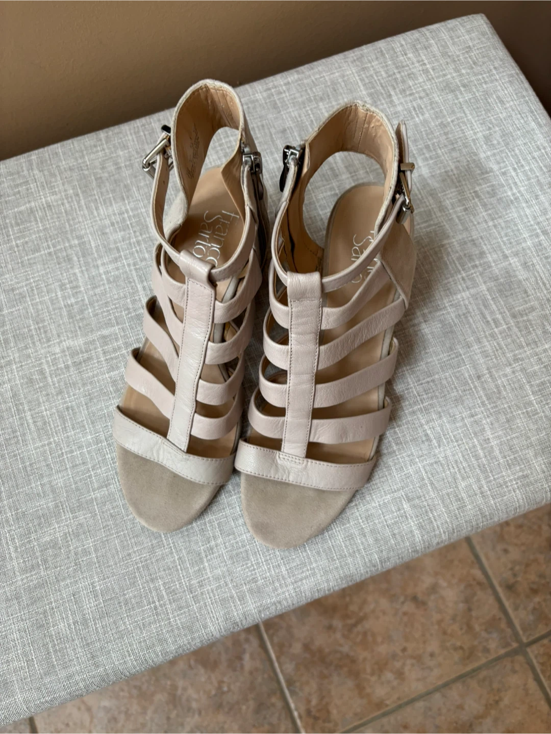Franco Sarto Beige Gladiator Sandals