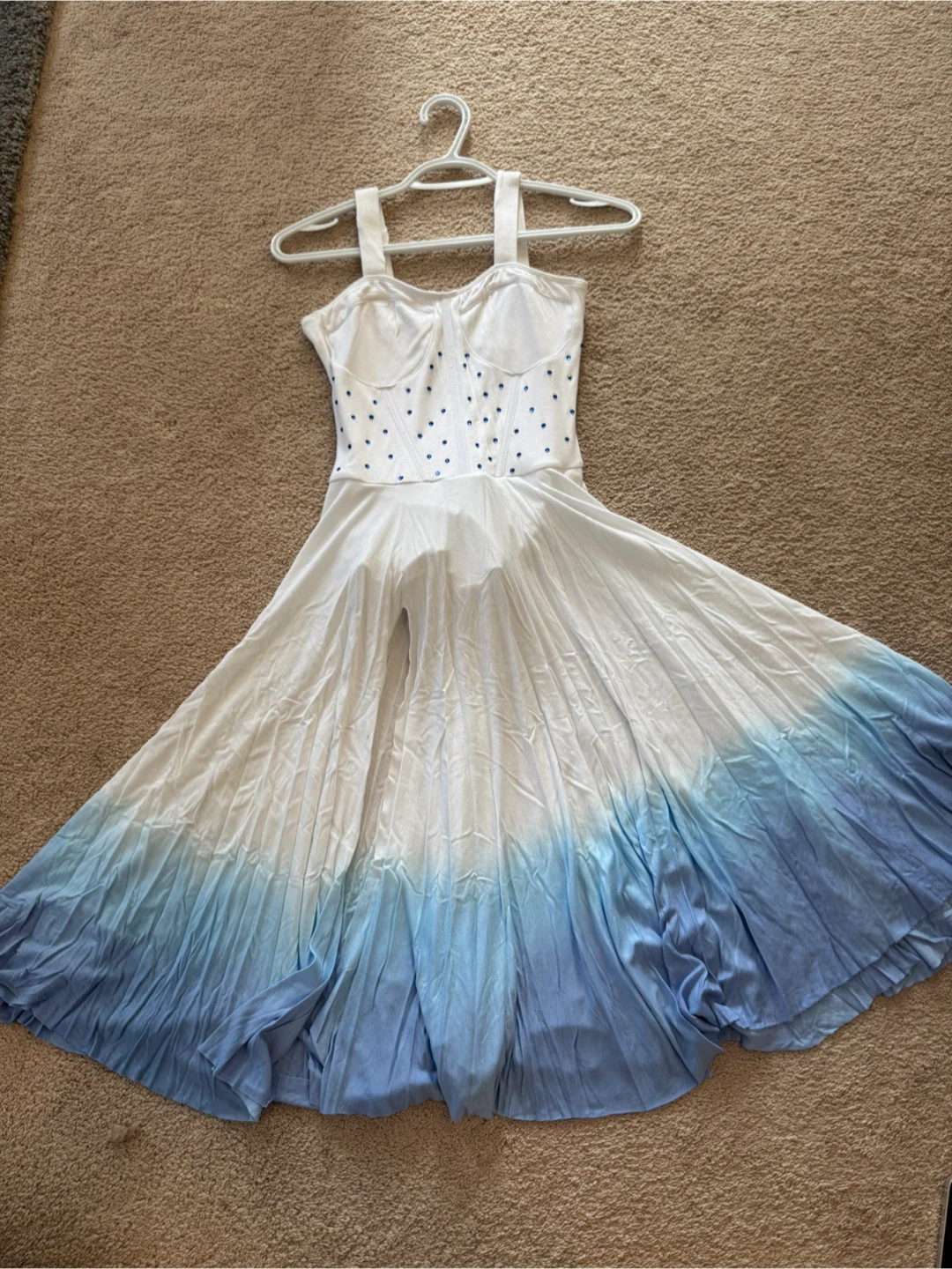 White and Blue ombré Dance Costume