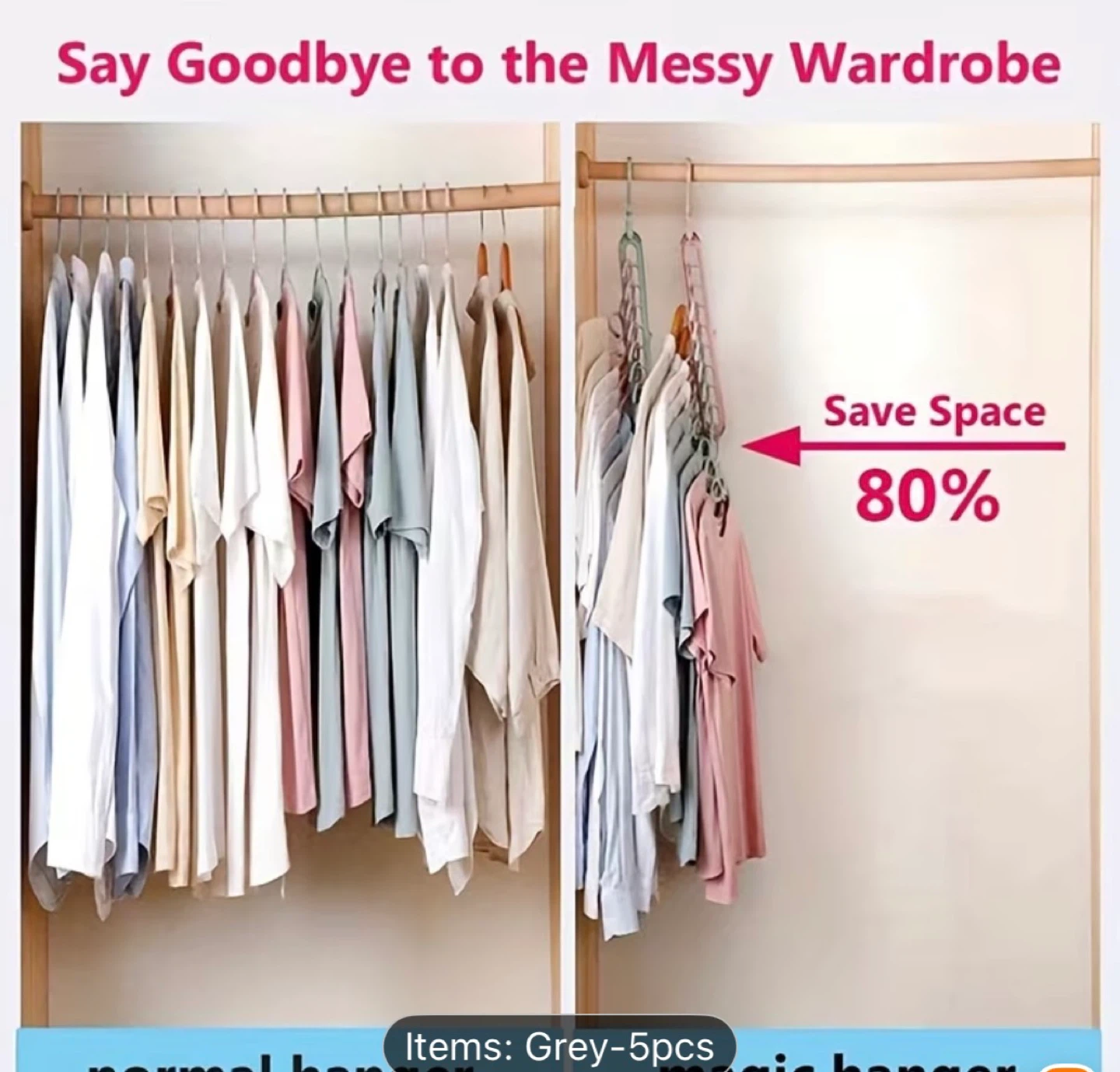 5 Pcs Space Saving Hanger Set - photo 3