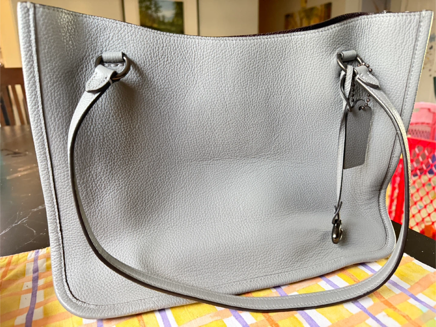 Coach Grey Leather Tote Bag