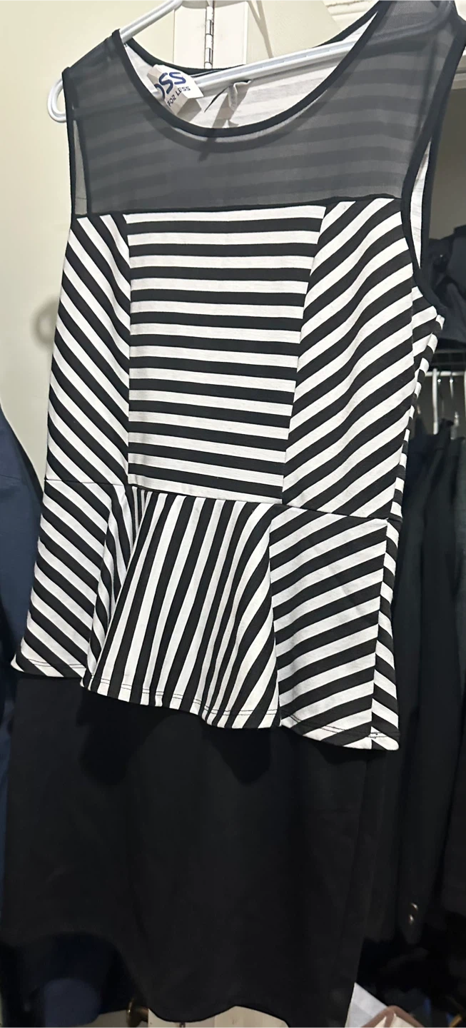 ZOAH DESIGN Women's Striped Peplum Dress XL - photo 3