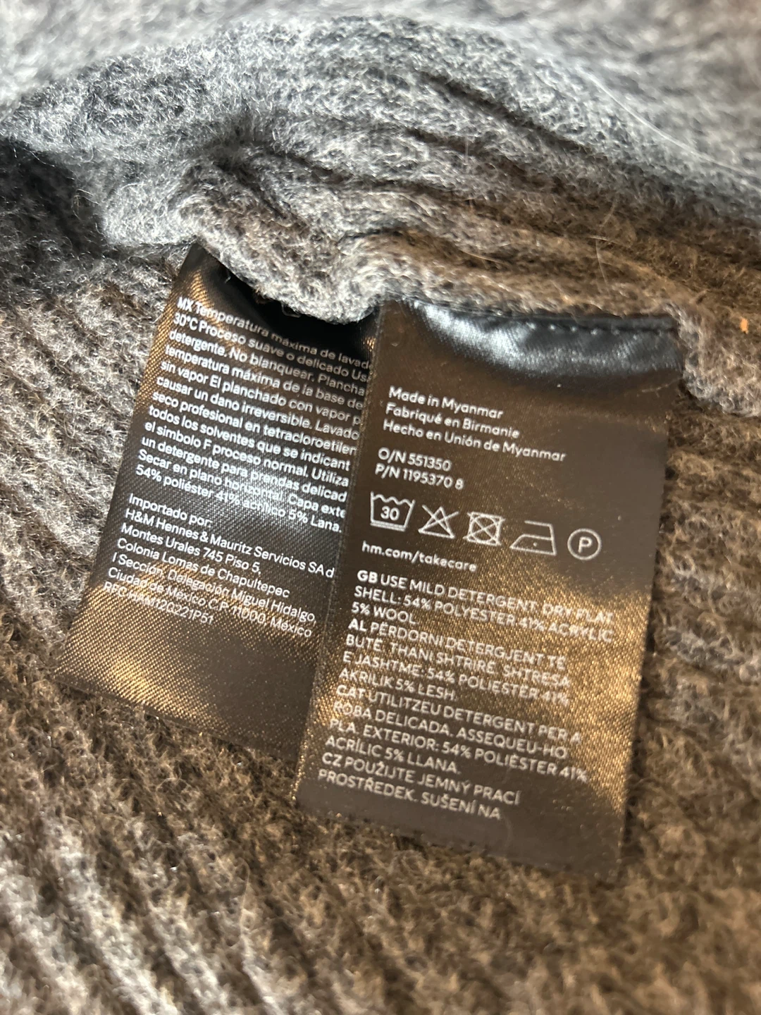 H&M Grey Ribbed Peplum Sweater - Size Medium - photo 4