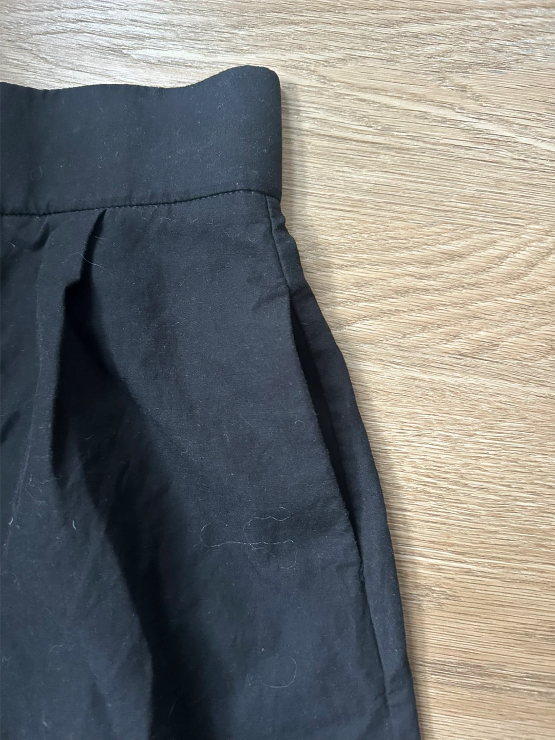 Black Zara Pleated High-Waisted Shorts - photo 4